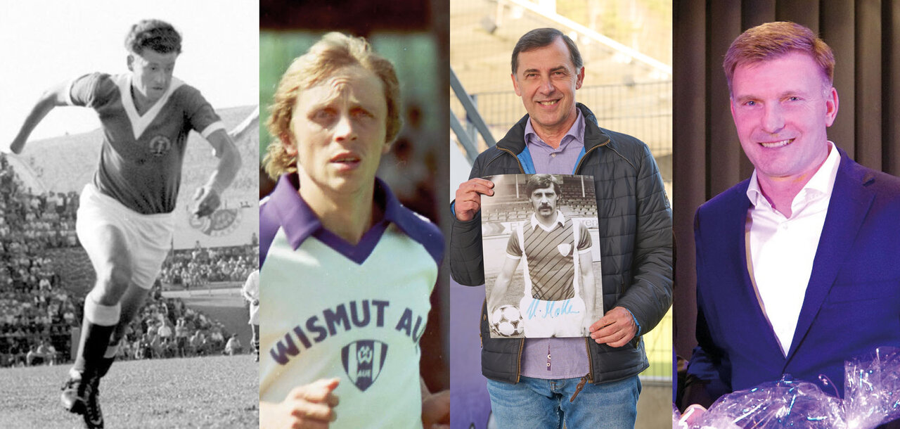 Vier stürmende Legenden im Bild.