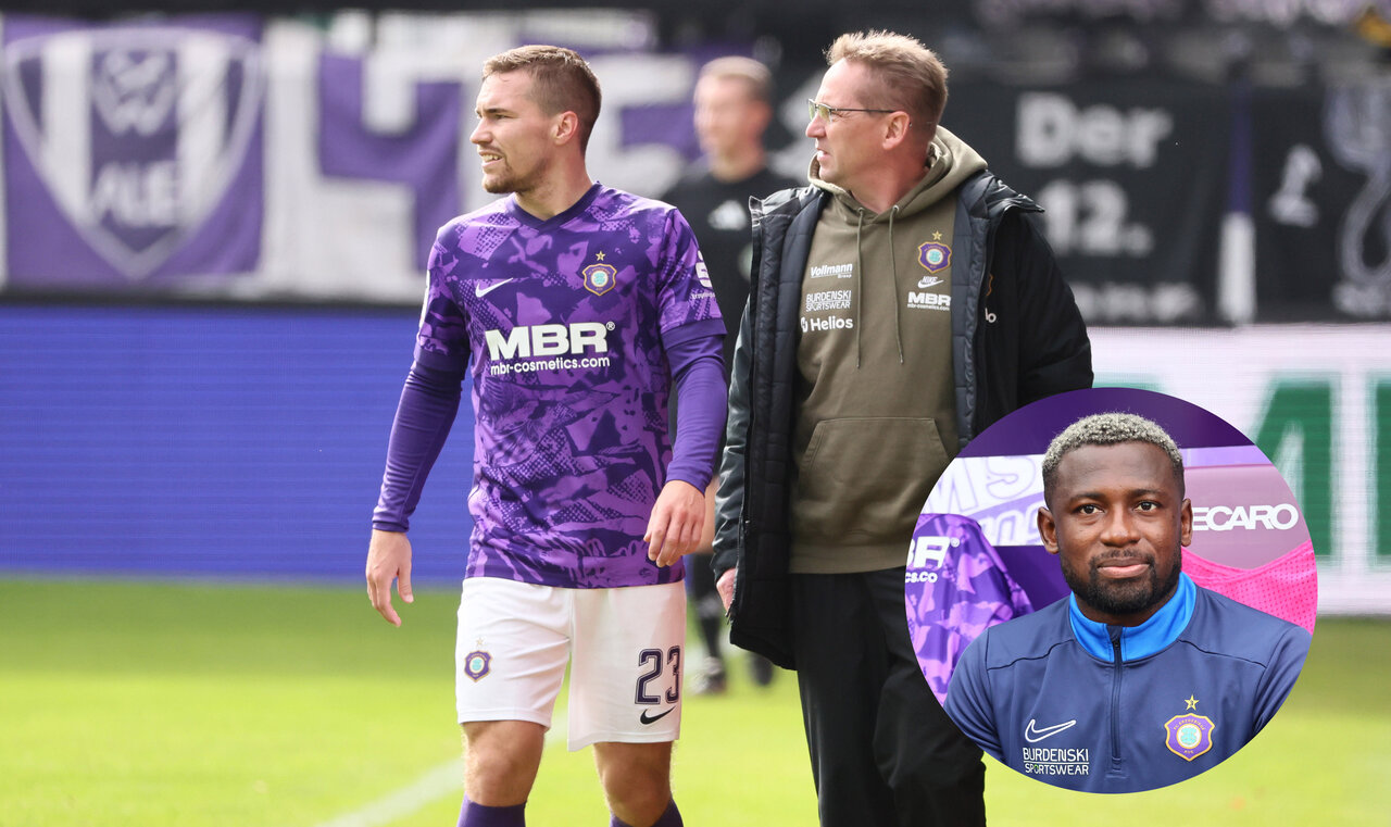 Anthony Barylla mit Mannschaftsarzt.