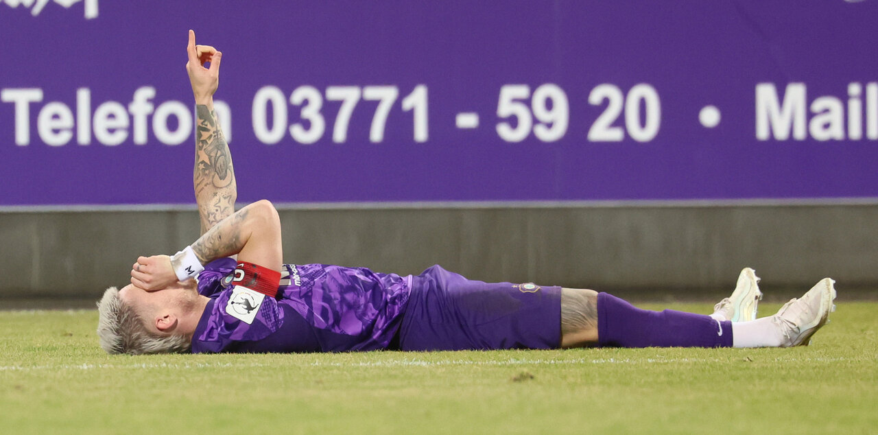 Treffsicher - Marvin Stefaniak trifft zum Ausgleich. 